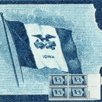 Stan Iowa Flaga i Mapa