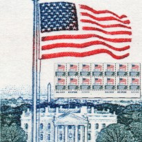 Flaga USA i Biały Dom