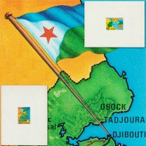 Mapa i Flaga Dżibuti Druk...