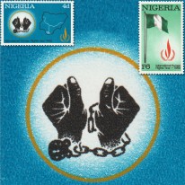 Flaga Nigerii i Ręce w...