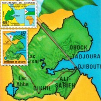 Mapa i Flaga Dżibuti...