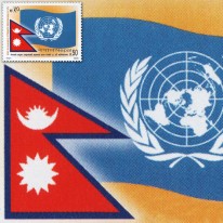 Flagi ONZ i Nepalu