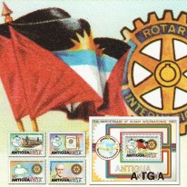 Mapa i Flaga Antigui Rotary
