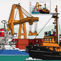Port Statek Dźwig