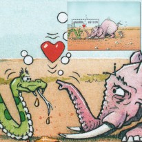 Komiksowy Wąż i Słoń