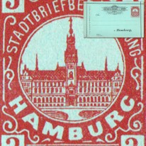 Hamburg Ratusz 3Pf Czerwony