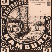 Hamburg Statek 3Pf Czarny