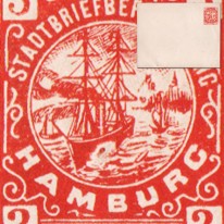 Hamburg Statek 3Pf Czerwony