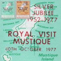 Mapa Wyspy Mustique Nadruk...