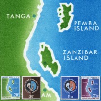Mapa Tanganiki i Zanzibaru